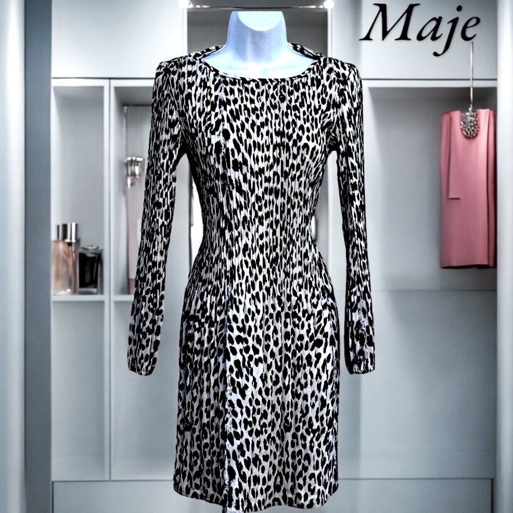 MAJE Dress Animal Print Bodycon
